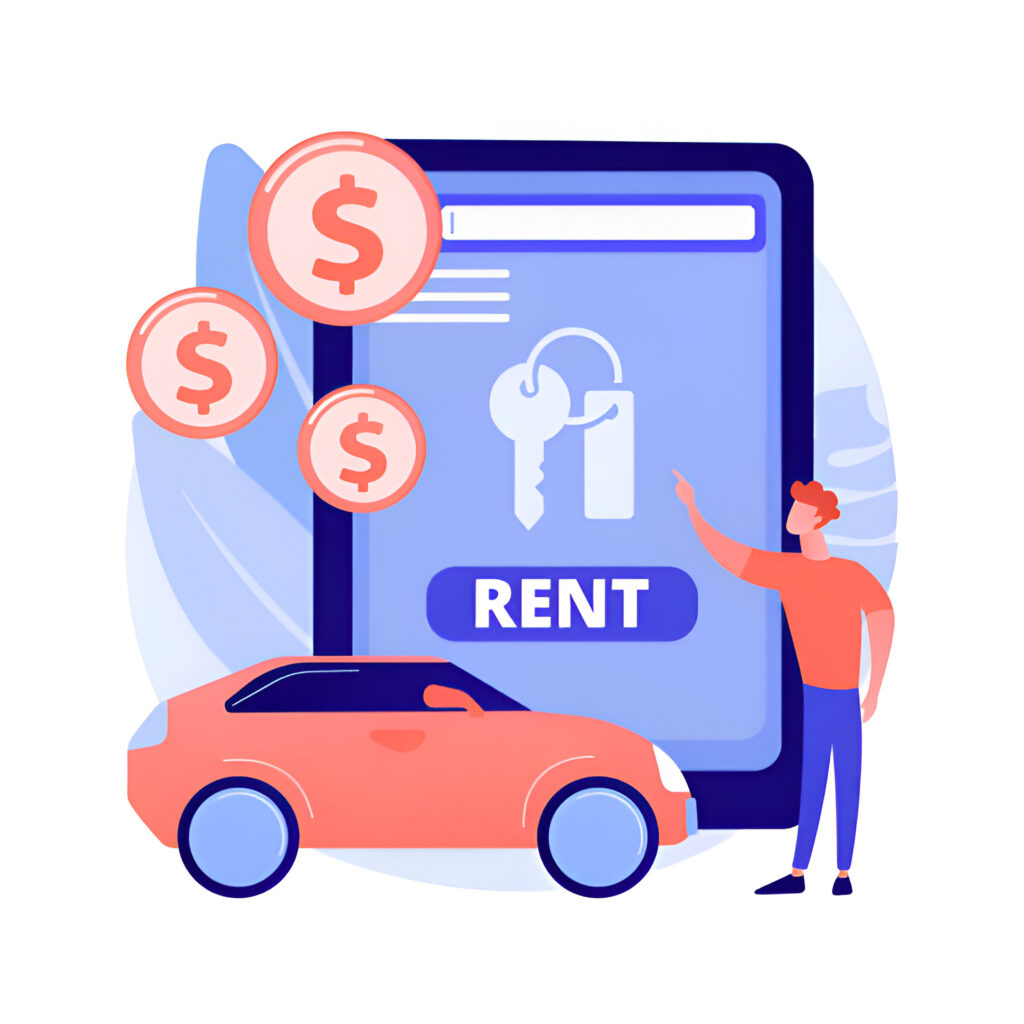 Local Car Rental service abstract concept vector illustration.